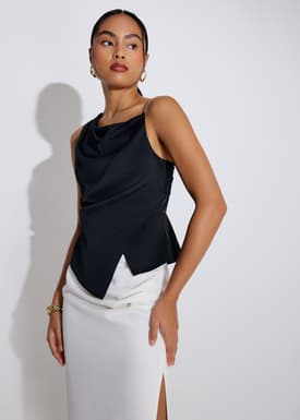Asymmetric Satin Top