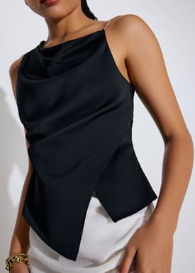 Asymmetric Satin Top