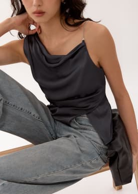 Asymmetric Satin Top