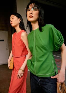 Round Neck Batwing Tunic Top