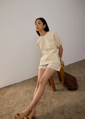 Round Neck Batwing Tunic Top