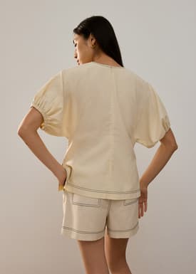 Round Neck Batwing Tunic Top