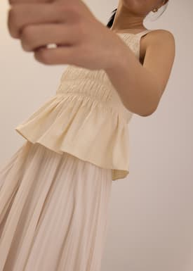 Square Neck Peplum Top