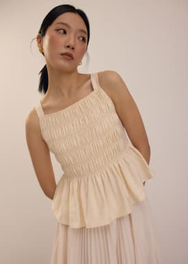 Square Neck Peplum Top