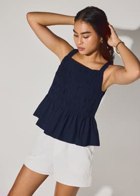 Square Neck Peplum Top