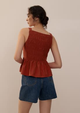 Square Neck Peplum Top
