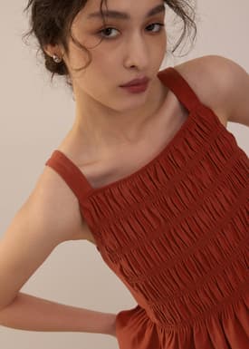 Square Neck Peplum Top