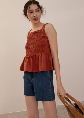 Square Neck Peplum Top