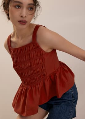 Square Neck Peplum Top