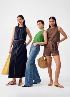 Contrast Stitch Boxy Crop Shell Top