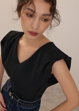 Jersey V-neck Top