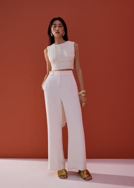 Tie Back Round Neck Crop Top