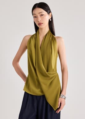 Satin Cowl Neck Top