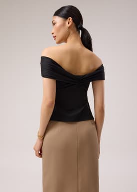 Multi-way Ponte Off-Shoulder Fitted Top