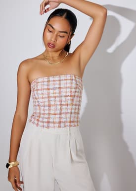 BraFree by LB Tweed Bustier Top