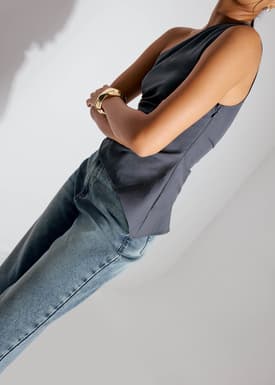 Tencel Ruched Toga Top