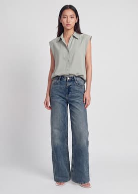 Relaxed Cotton Long Button Down Shirt