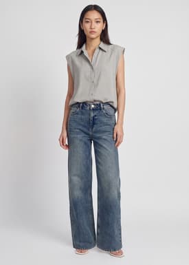 Relaxed Cotton Long Button Down Shirt