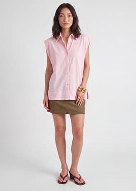 Relaxed Cotton Long Button Down Shirt