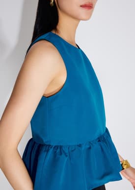Taffeta Peplum Shell Top