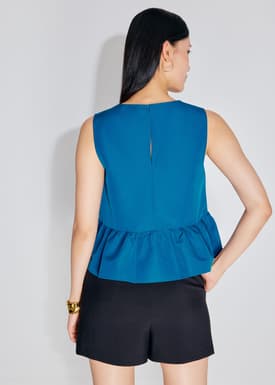 Taffeta Peplum Shell Top
