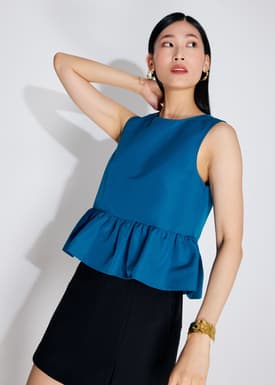 Taffeta Peplum Shell Top