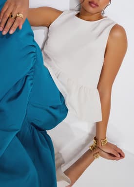 Taffeta Peplum Shell Top