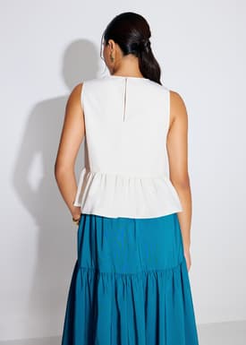 Taffeta Peplum Shell Top