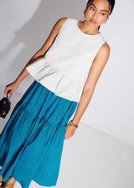 Taffeta Peplum Shell Top