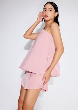 Taffeta Straight Neck Tunic Top