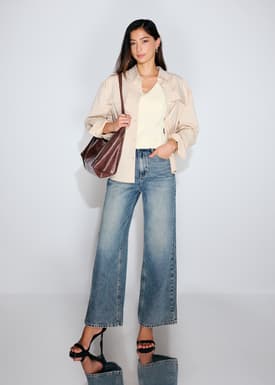 Relaxed Pearl Embellished Cable Knit Shell Top