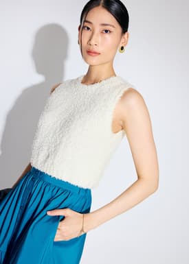 Fuzzy Knit Shell Crop Top