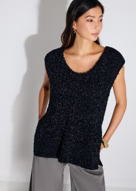 Multi-way Relaxed Fuzzy Knit Tunic Top