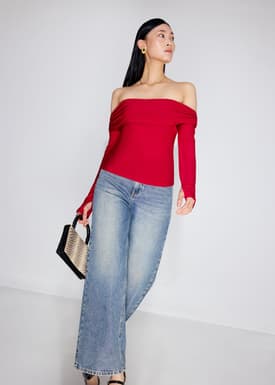 Jersey Off-Shoulder Fitted Top