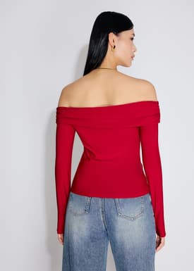 Jersey Off-Shoulder Fitted Top