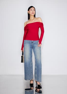 Jersey Off-Shoulder Fitted Top