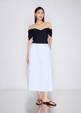 BraFree by LB Ruched Off Shoulder Fitted Top