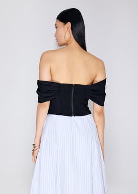 BraFree by LB Ruched Off Shoulder Fitted Top