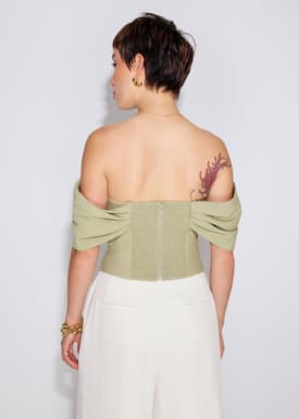 BraFree by LB Ruched Off Shoulder Fitted Top