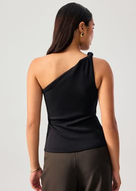 Tencel Shoulder Twist Toga Fitted Top