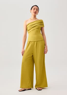 Crinkled Jersey Asymmetric Fitted Top