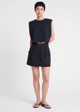 Lyocell Panelled Side Seams Boxy Top