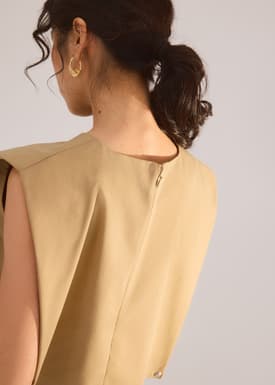 Lyocell Panelled Side Seams Boxy Top