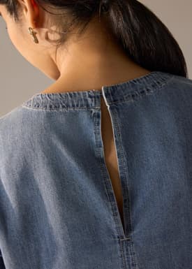 Denim Boxy Shell Top
