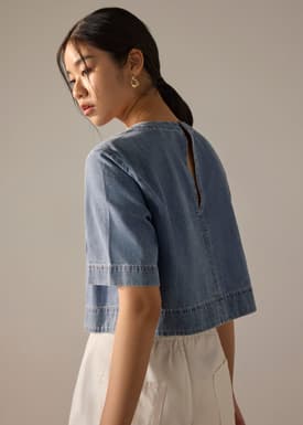 Denim Boxy Shell Top