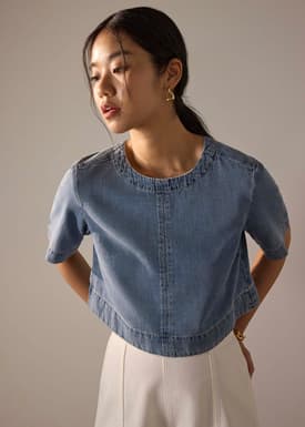 Denim Boxy Shell Top