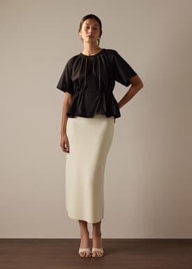 Peplum Top with Sash Belt