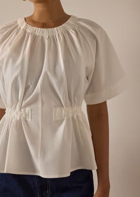 Peplum Top with Sash Belt