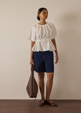 Peplum Top with Sash Belt