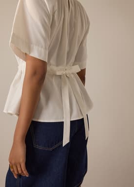 Peplum Top with Sash Belt